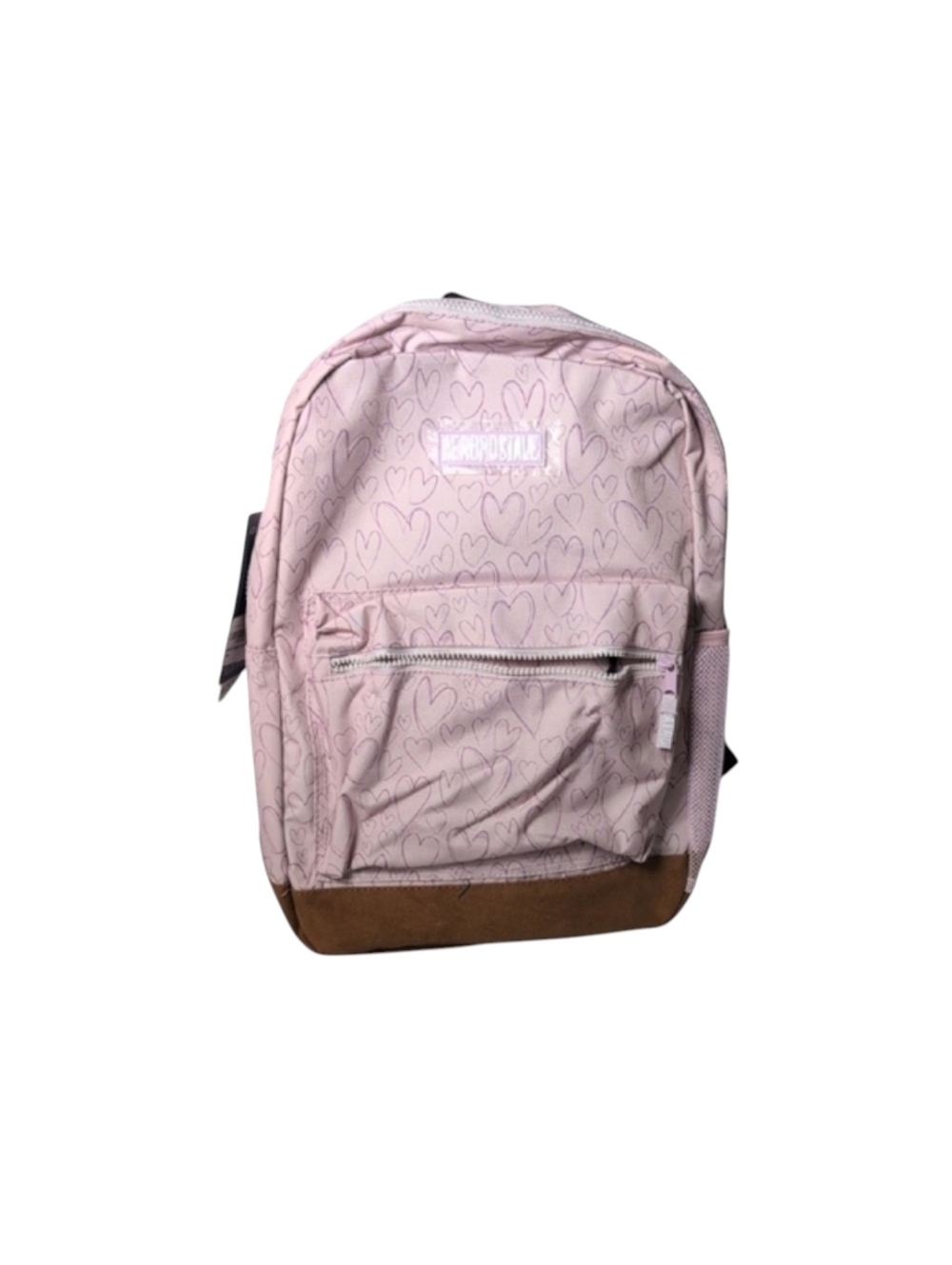 Aeropostale Upgraded Field Trip Backpack Dusty Mauve with Hearts